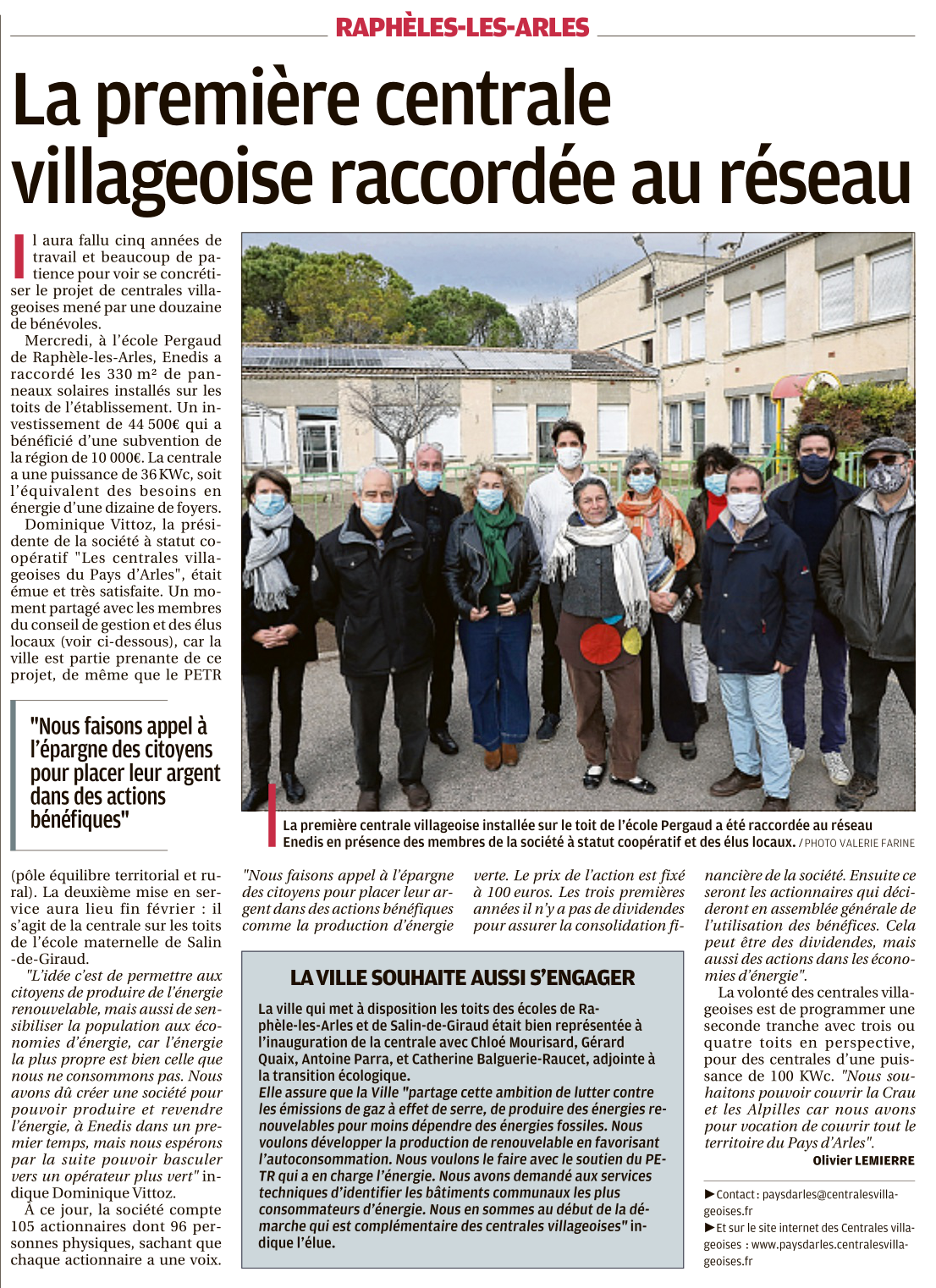 Article de la Provence 8 février 2021